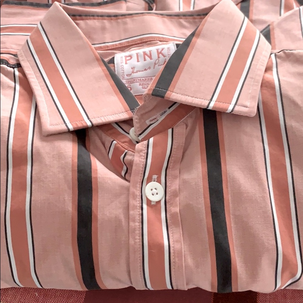 Thomas Pink Mens Shirt size 16 regular sleeve 41